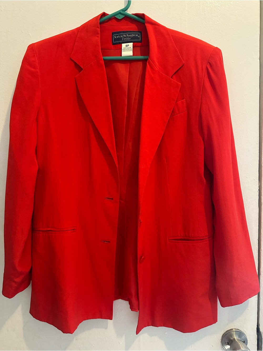 Norton McNaughton Women's Red Blazer - Tailored Single-Breasted Sport Coat